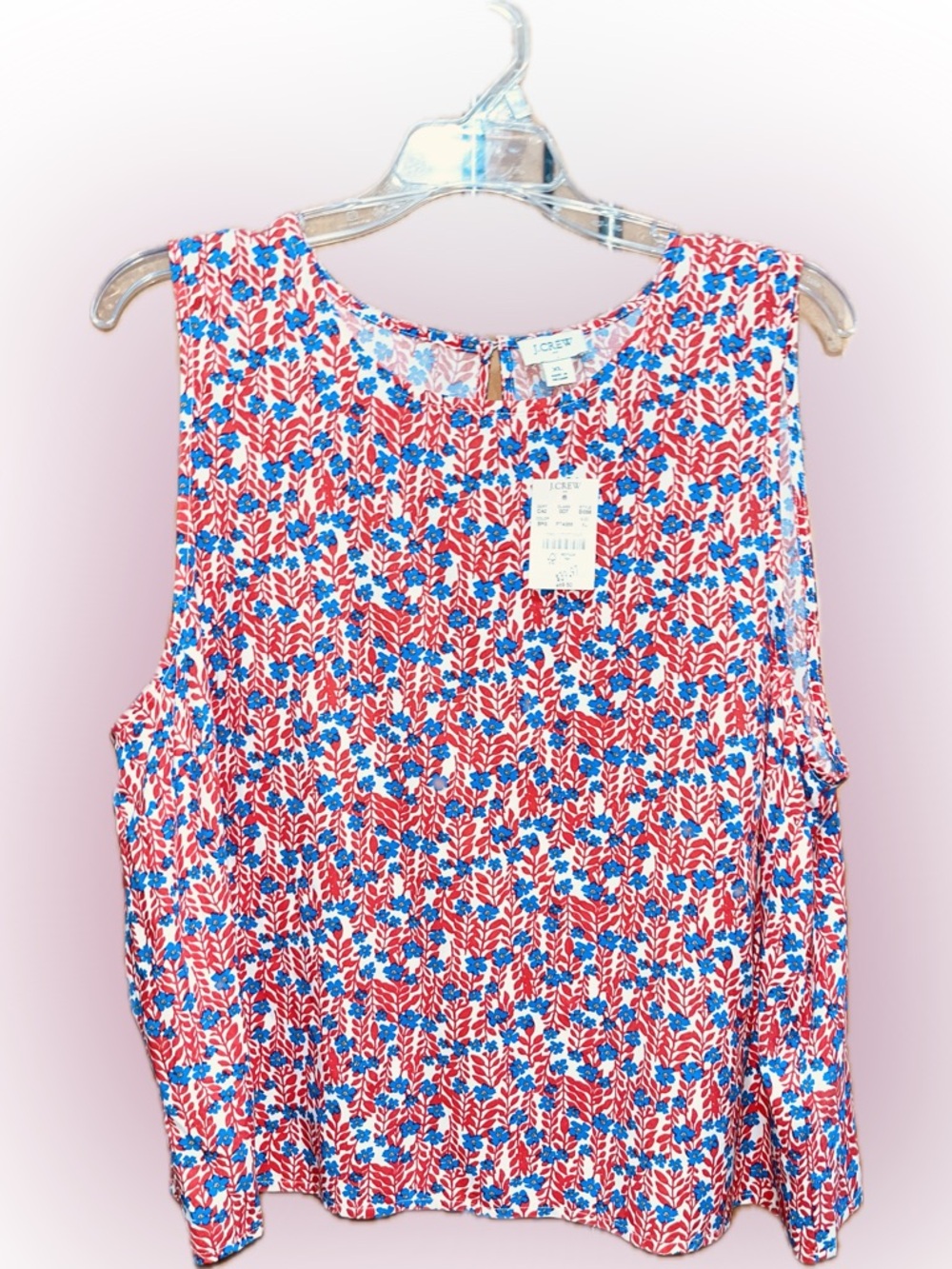J. Crew Bohemian Red Sail Blue XL NWT